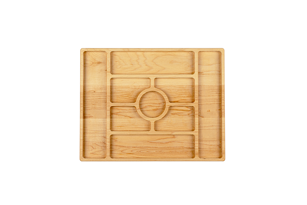 Maple - CHA14 - Charcuterie Board with Compartments 14"x11"x3/4"