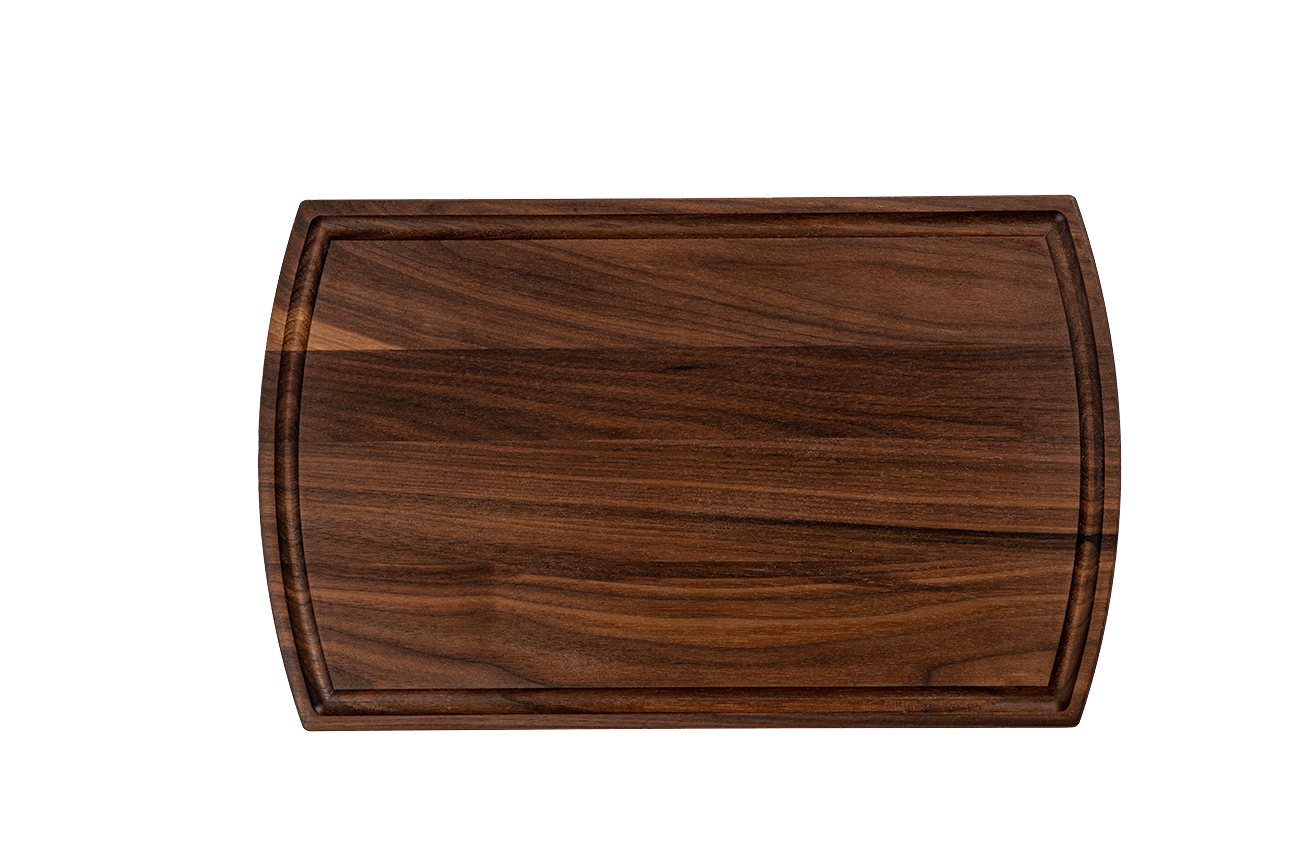 Walnut - RO14 - Small Arched Cutting Board with Juice Groove 14-1/4’’x8’’x3/4’’