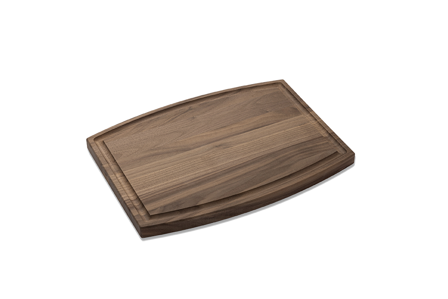 Walnut - RO12 - Small Arched Cutting Board with Juice Groove 12''x9''x3/4''