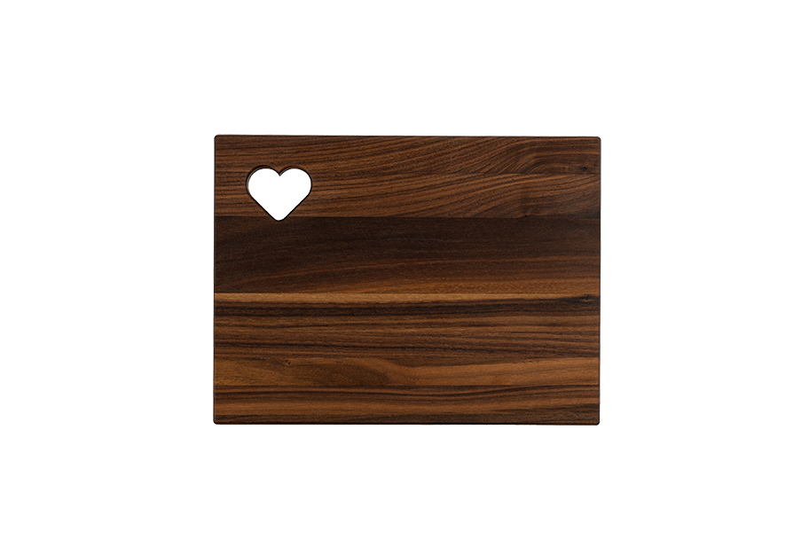 Walnut - CH12 - Cutting Board with Heart Cutout 12''x9''x3/4''